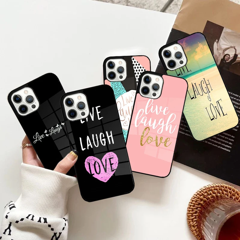 Live Laugh Love Quotes Phone Case Strong Magnetic for iPhone 15 16 14 13 Pro Max 11 12 Mini Magsafe Wireless Charging Cover