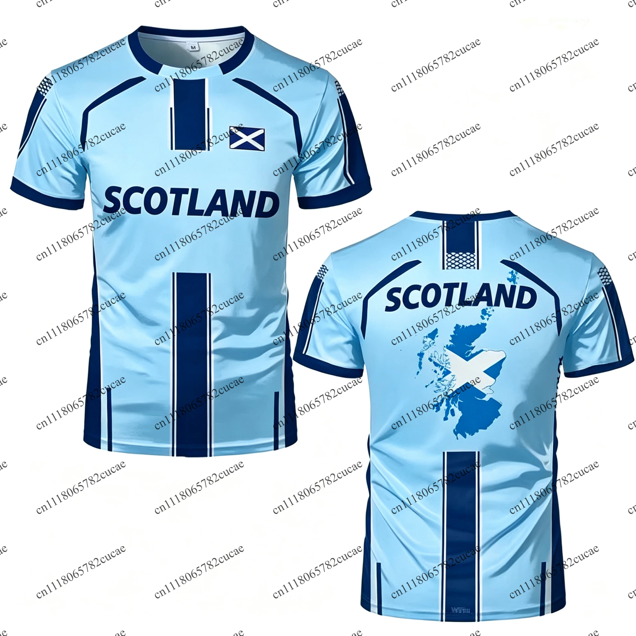 Men Scotland Football Jersey Short Sleeve, 2026 Scotland National Team Soccer T Shirt, Black Sports Fan Jersey For Training Matc
