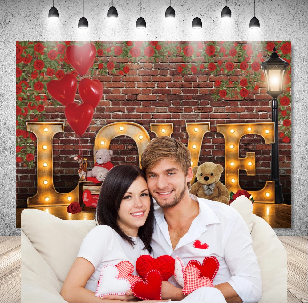 DIXSG February 14th Valentine's Day Photo Backdrop Wedding Decoration Sweet Confession Photography Background Red Banner Props