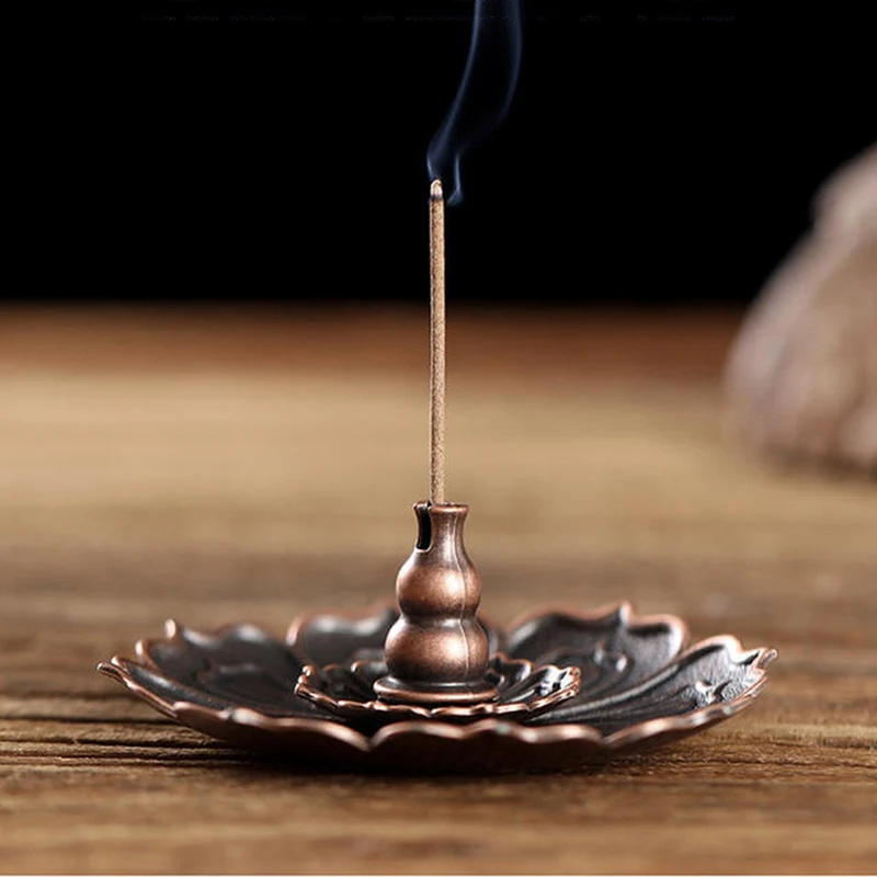 Alloy Lotus Flower Stick Incense Burner Creative Crafts Decoration Incense Holder Office Tea Ceremony Bronze Incense Burner