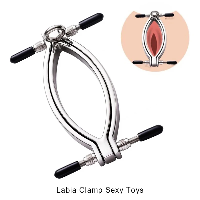 Bdsm Erotic Sex Shop Labia Clamp With Metal Chain Bondage Gear Clitoris Stimulation Speculum Vagina Opener Sex Toys For Women