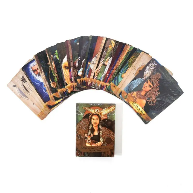 Full English 55pcs Tarot Cards Deck and Guidebook Angels and Ancestors Oracle Cards Read Fate Family Party Board Game Drop Ship