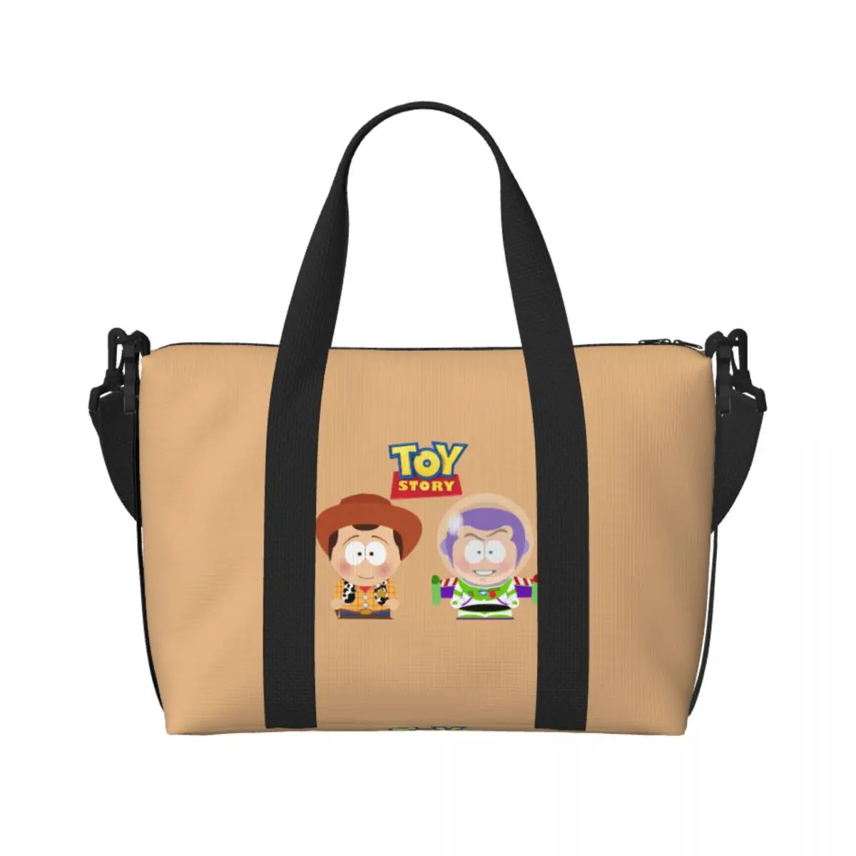 

Custom Anime Toy Story Woody Buzz Lightyear Grocery Tote Shopping Bag Women Big Capacity Cartoon Movie Beach Gym Travel Bags
