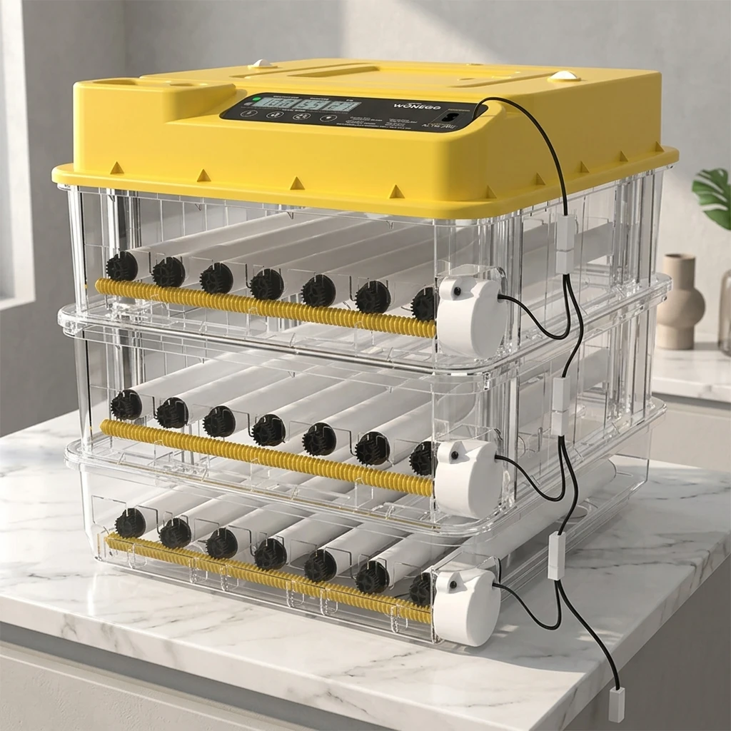 PetJoyZone HHD External Water Adding Multi-layers Fully Automatic 88 Egg Incubator