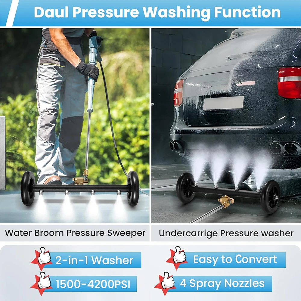 For karcher/Parkside wash the bottom of the car Pressure Washer Cleaner Power Washer Under Car Water Broom withWasher nozzles