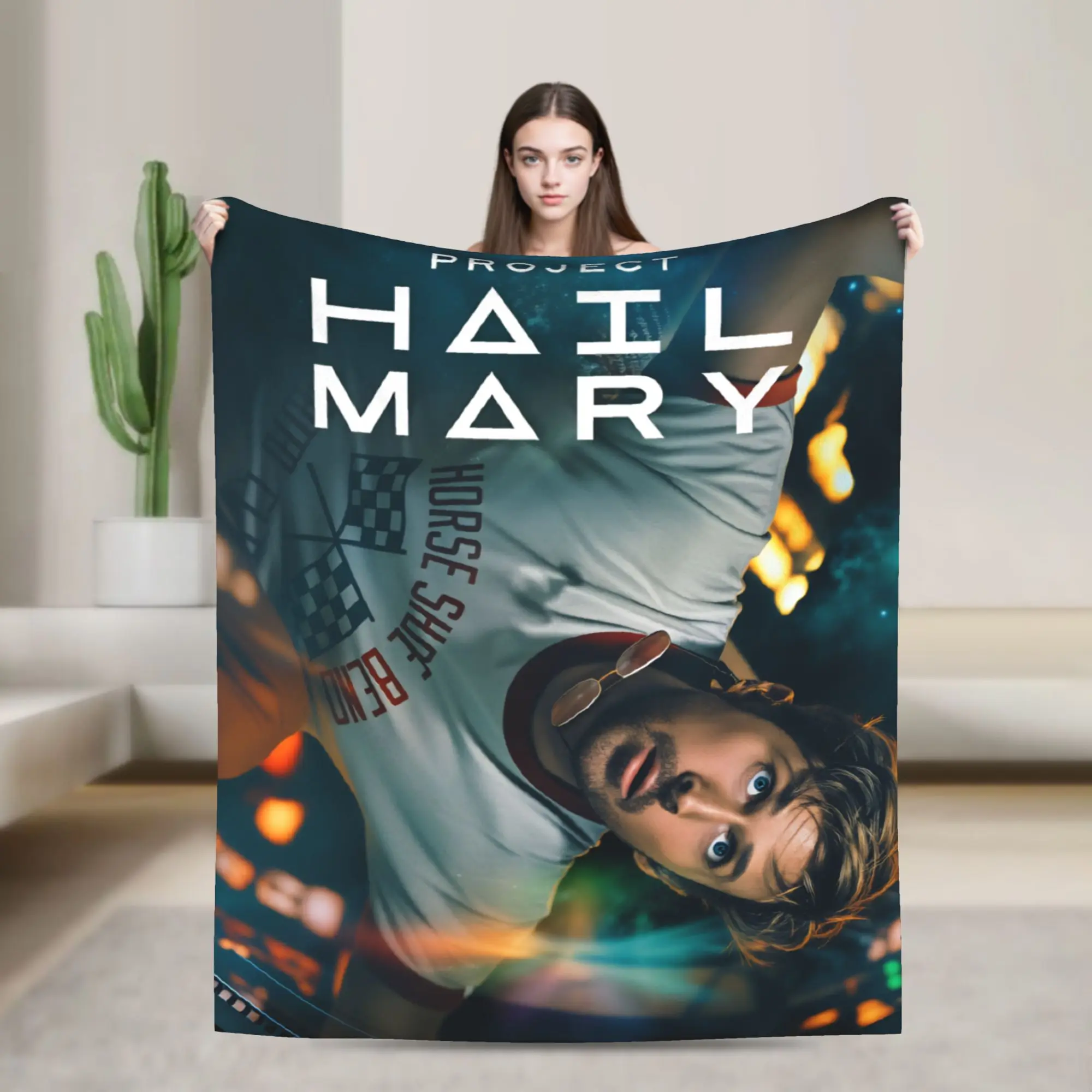Project Hail Mary Soft Blankets  Airplane Travel Plush Bedding Throws Pattern Couch Chair Flannel Bedspread Sofa Bed Cover