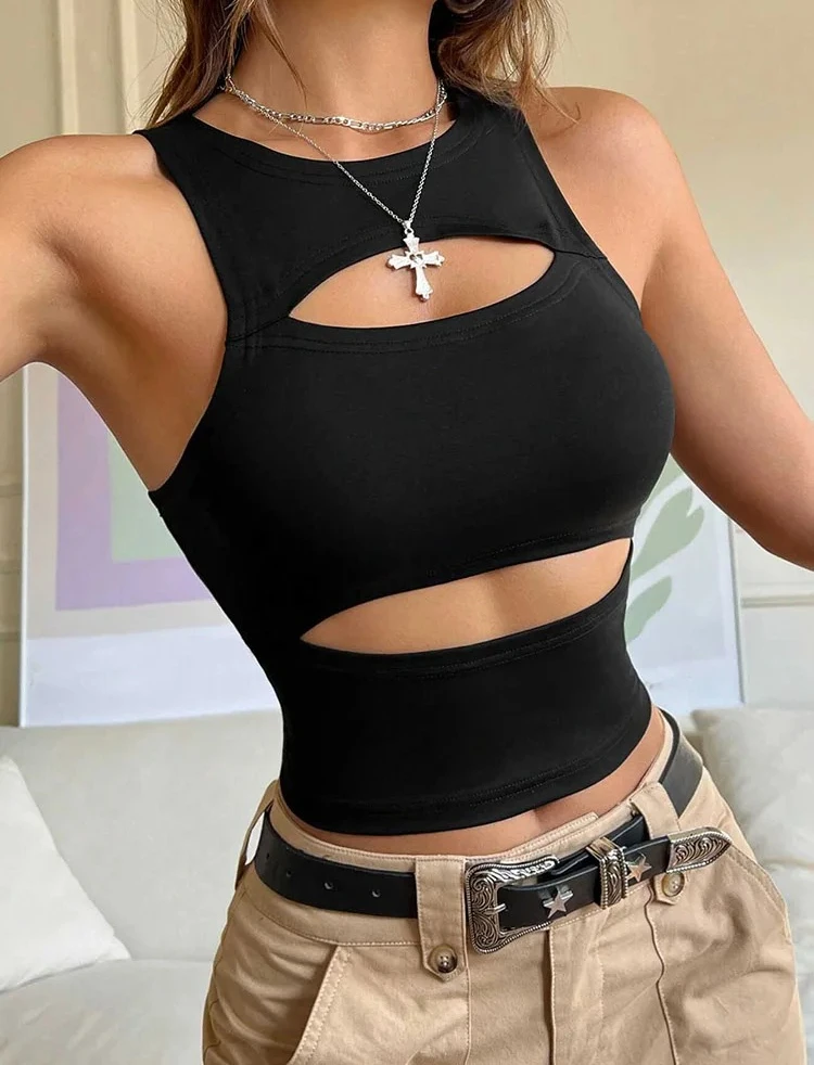 

Женская летняя укороченная майка Y2K, модная модная мини-майка для теплой погоды, одежда для девочек