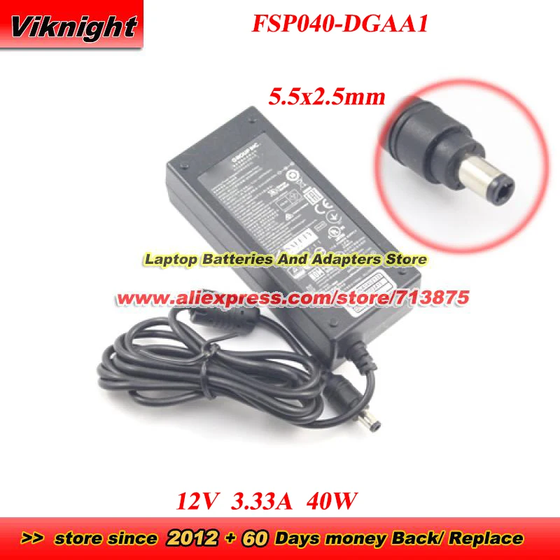 Genuine For FSP FSP040-DGAA1 AC Adapter 12V 3.33A 5.5x2.5mm for HP PAVILION 22BW 22b2 For PALOALTO PA200 QPOS-3100 TERMINAL