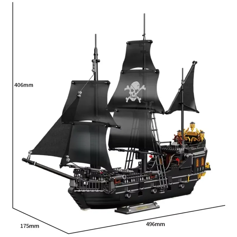 Mini Pellet Halloween Zwarte Goochelaar Piratenschip Zwarte Parel Geassembleerde Bouwsteen Model Kinderspeelgoed Mannelijk Verjaardagscadeau