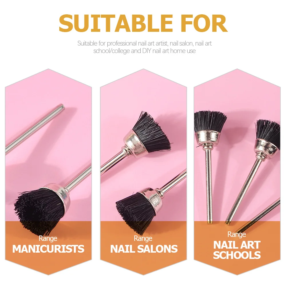 8 قطعة فرشاة تنظيف مثقاب الأظافر شعيرات مرنة قوية لثقوب ضيقة ملحقات أدوات مانيكير احترافية