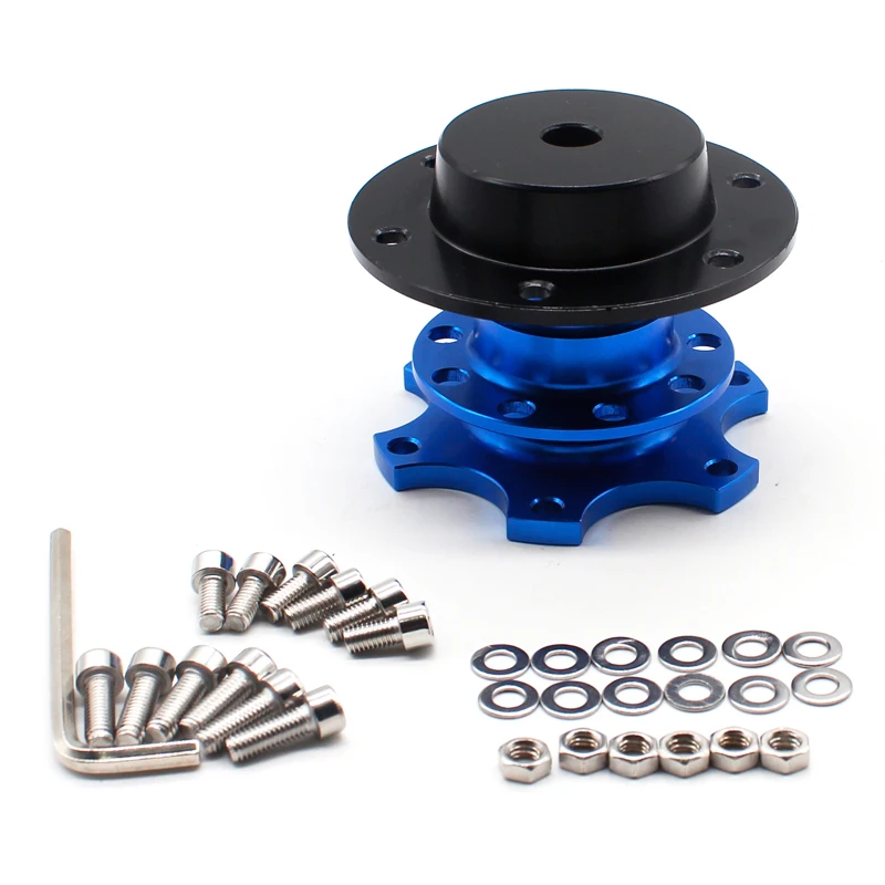 

DEFT 1pcs Universal 6 Hole Racing Steering Wheel Quick Release Hub Volante Quick Release Hub Adapter Removable Snap Off Boss Kit