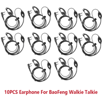 10Pcs BaoFeng Original Earphone Walkie-talkie Headset For UV-5R UV-82 BF-888S 666S 777S Quansheng UV-K5 UV-K58
