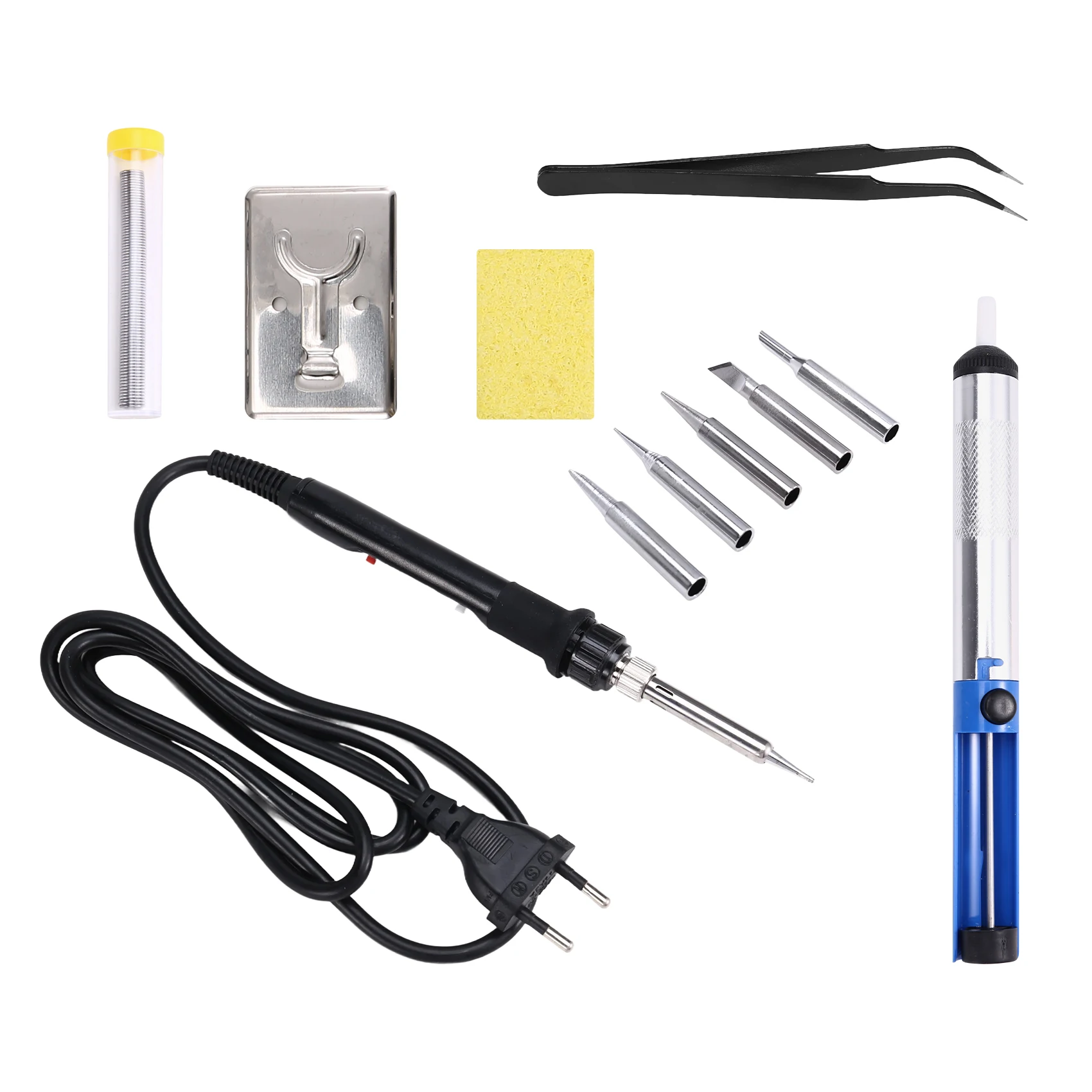 A04G-80W Digital Soldering Iron Kit LCD Display Adjustable Welding Solder Tin With Iron Tips Repair Tools EU PLUG