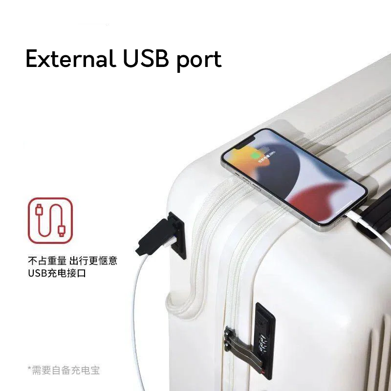 Front open suitcase expandable female small 20 "boarding luggage light pull rod leather case 24 travel case male student