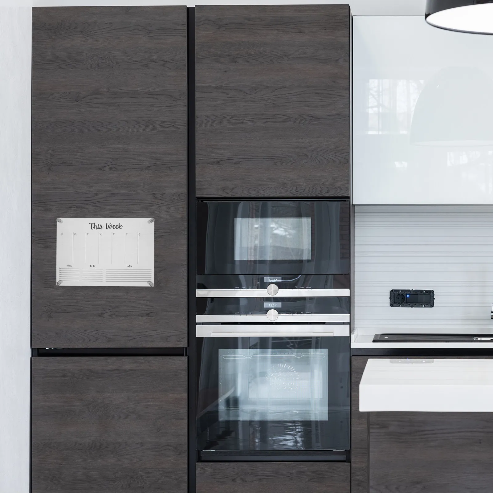 

Набор из 1 акрилового настенного календаря-доски для сухого стирания, для холодильника, настенный еженедельный планировщик, минималистичный ежемесячный органайзер