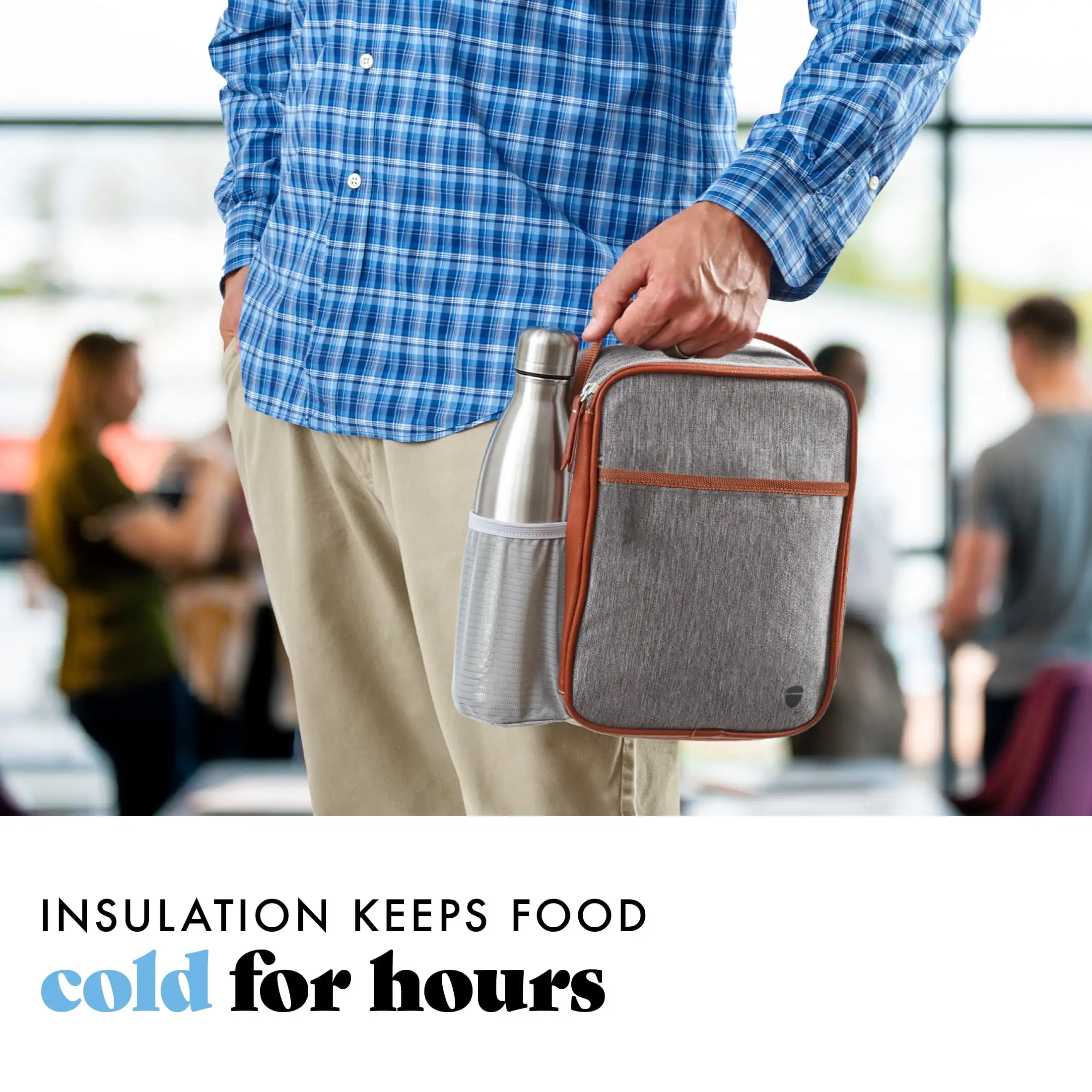 Borsa per il pranzo riutilizzabile con isolamento verticale per uomini, donne e bambini