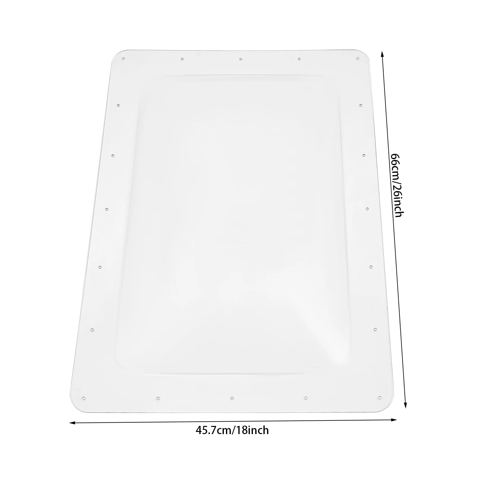RV Skylight Window 18x26 Inches Clear Polycarbonate Roof Vent Hatch&UV Protection for Camper Trailer Motorhome Replacement