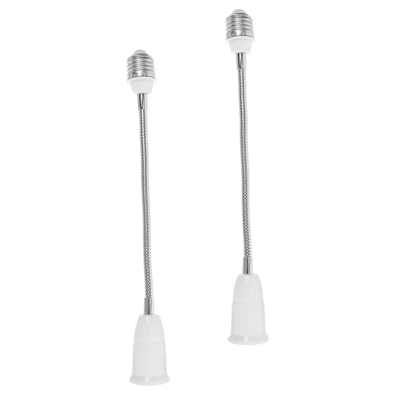 2Pcs Adjustable E27 Rotatable Lamp Socket Converter Light Bulb Socket Extender Flexible Extension for Home Office