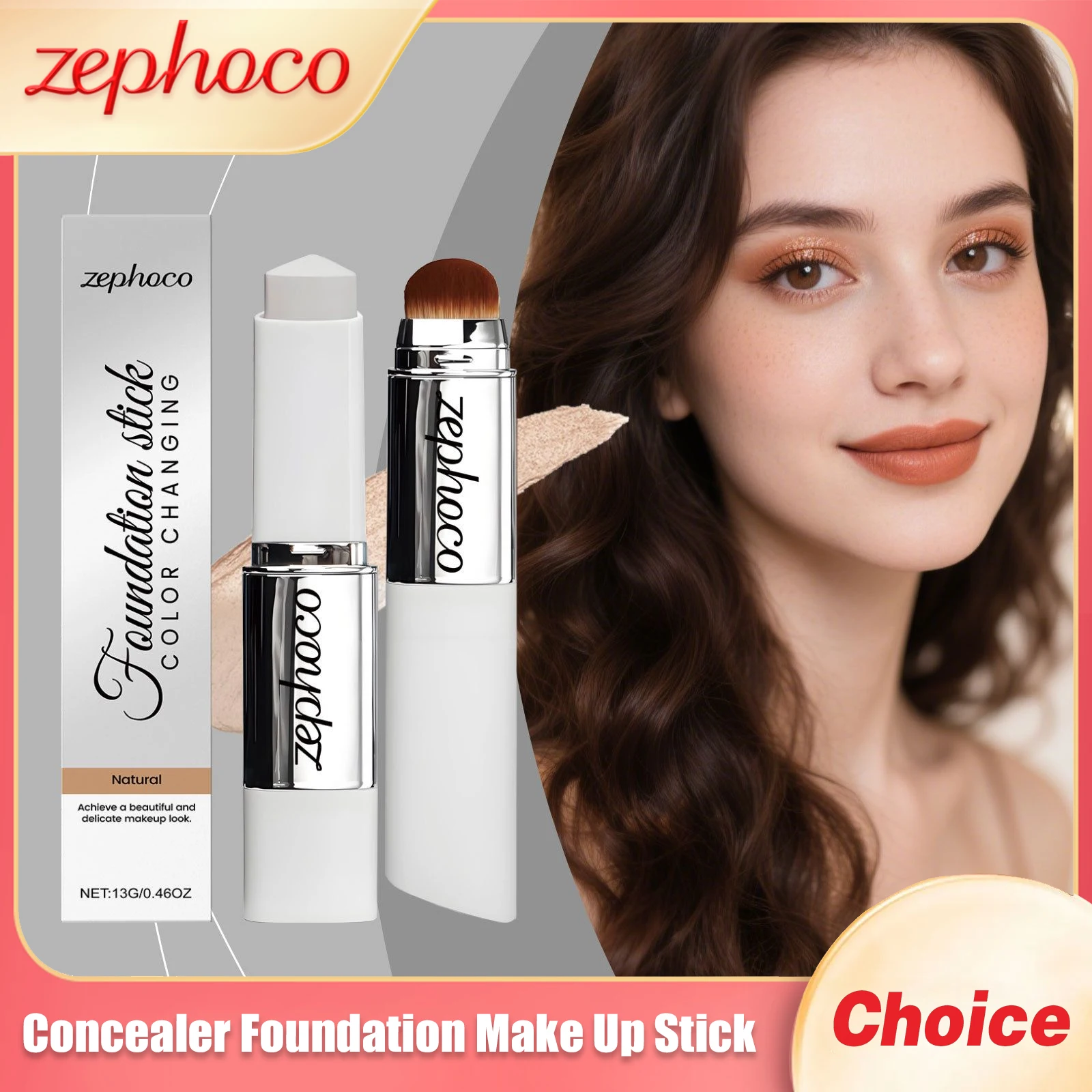 ZEPHOCO Korektor w sztyfcie Podkład do makijażu dla ciemnej skóry Odcień kość słoniowa Białe Naturalny kolor Transparentny Lekki podkład w sztyfcie do makijażu