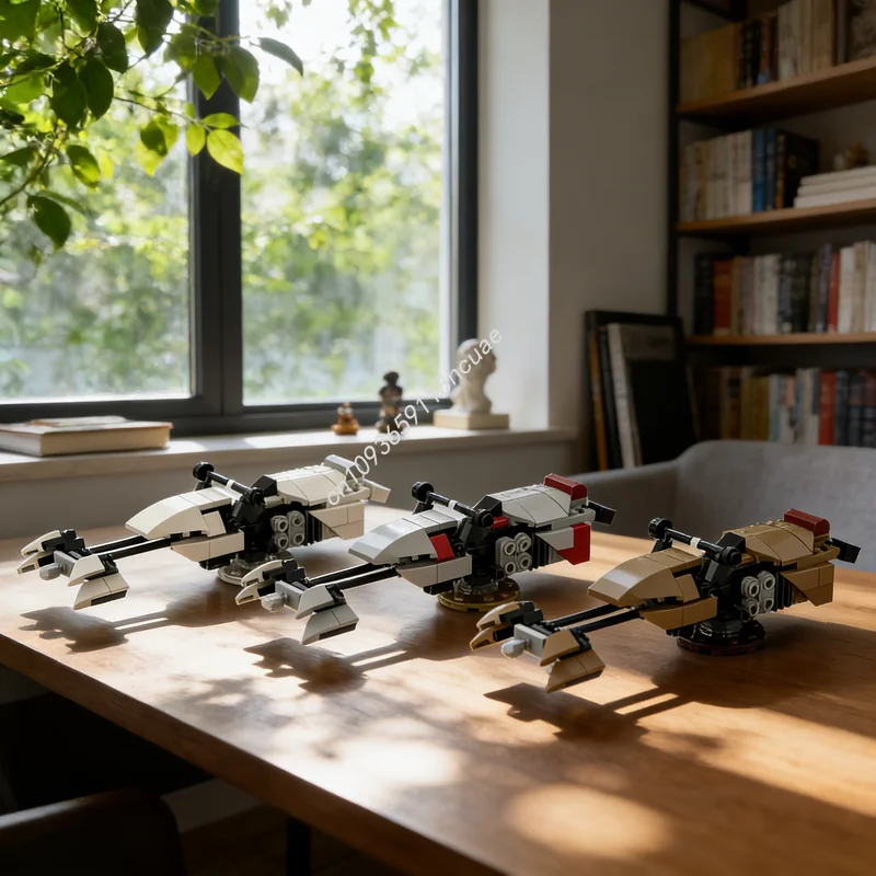 Set di Costruzioni MOC Star Battle Z Speeder Bike, 318 Pezzi, Idea Regalo Natalizia, Mattoncini Educativi Creativi