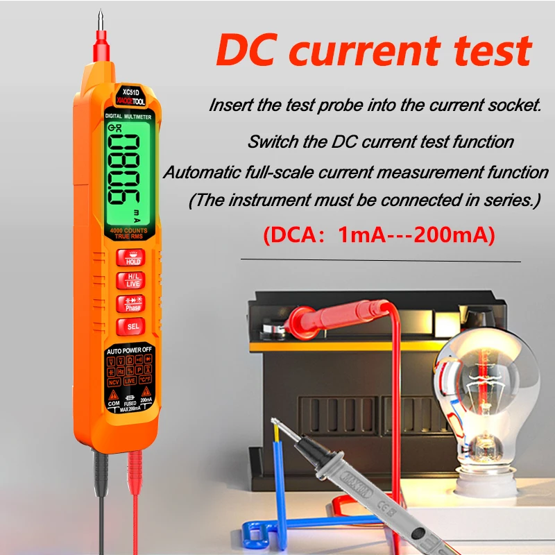 

XIAOCE Dc измеритель непрерывности диода переменного тока, многофункциональные профессиональные инструменты для электриков, умный цифровой мультиметр, ручка