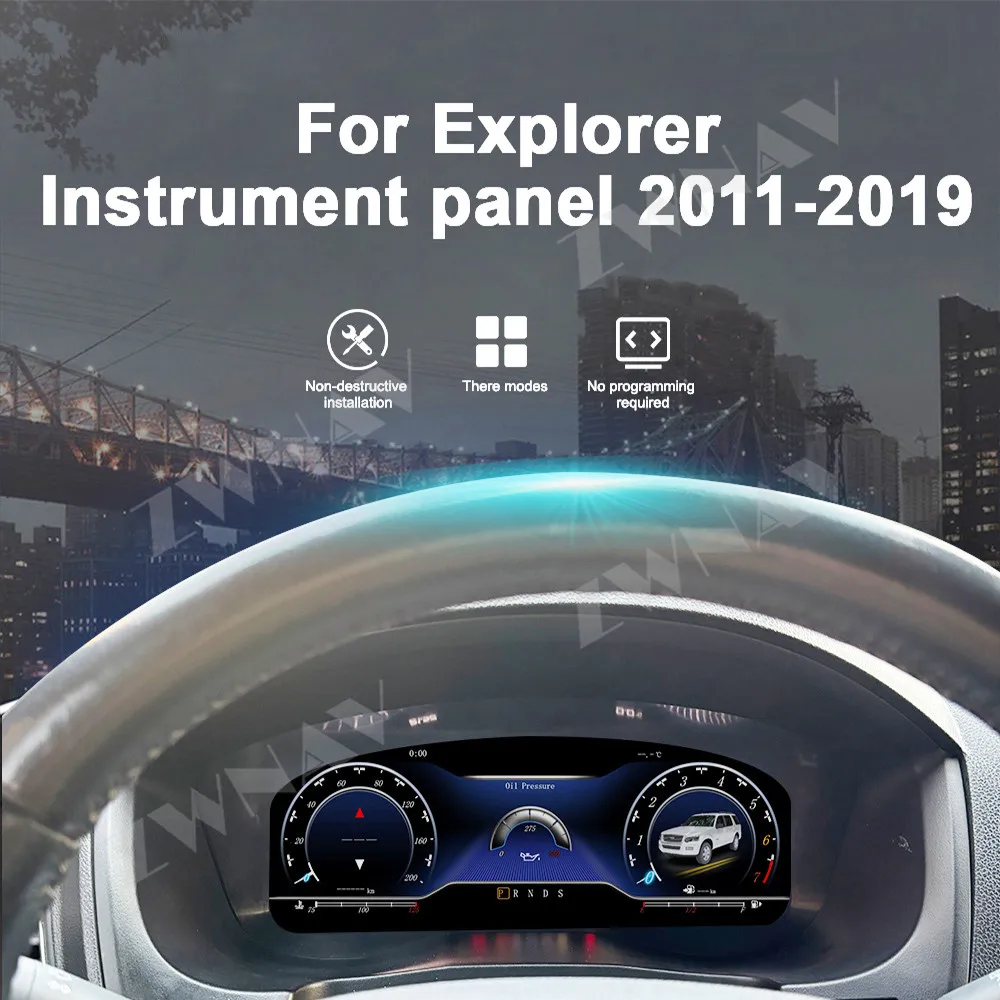 Upgrade Dashboard For Ford Explorer 2011-2019 LCD instrument cluster Virtual Driving display Cockpit Virtual Instrument view 5