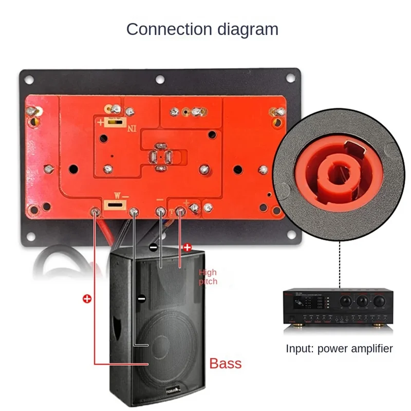 Sensitive 2 Way 300W Frequency Crossover Divider Divider Stereo Audio Filter For DIY High Fidelity Sound