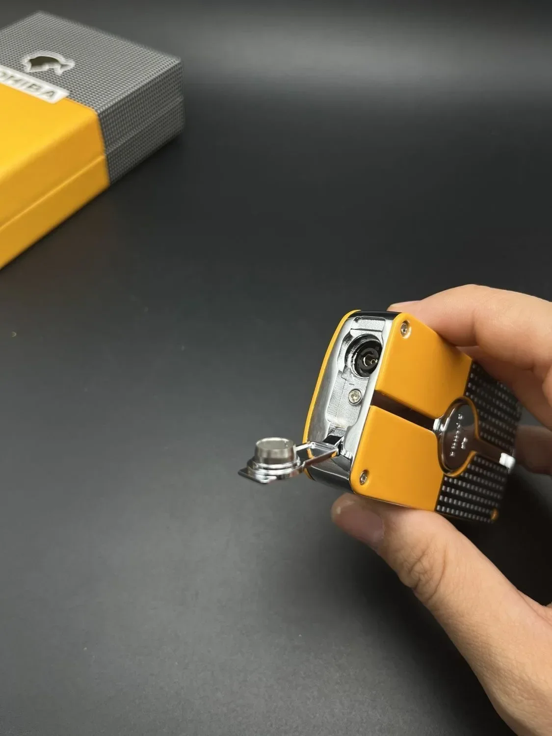 COHIBA-Windproof Metal Cigar Lighter, Triple Flame Jet, Butane Flashlight, Portable Cigar Punch, Men Gadgets