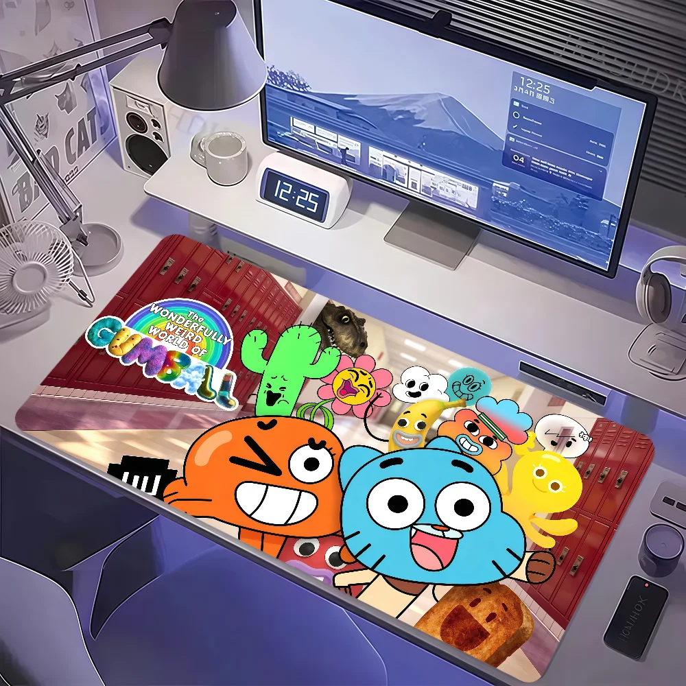 Cartoon T-The Amazing World Of Gumball Mouse Pad Large Non-slip Lockedge Desktop Computer Desk Mat Keyboard Office Gamer Student