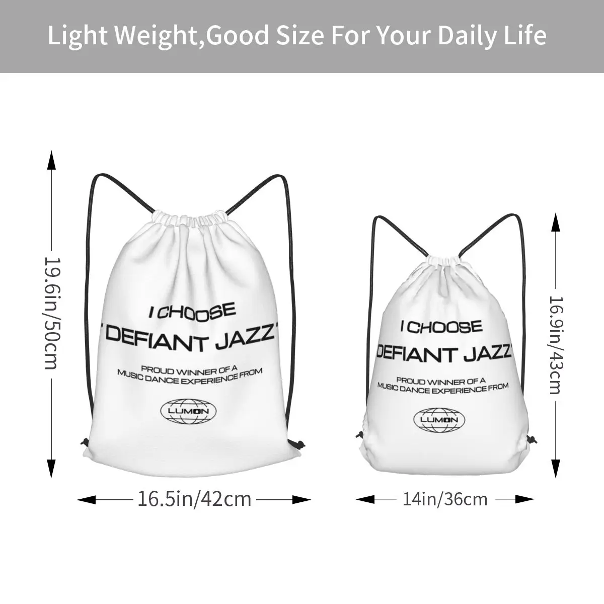 Lumon Severance I Choose Defiant Jazz Backpacks Portable Drawstring Bundle Pocket Sports Bag Book Bags for Man Woman School
