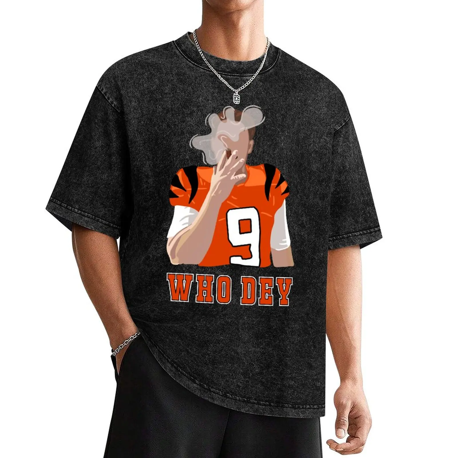 WHO DEY Joe Burrow T-Shirt funny shirt cotton affliction shirts mens shirts graphic tee