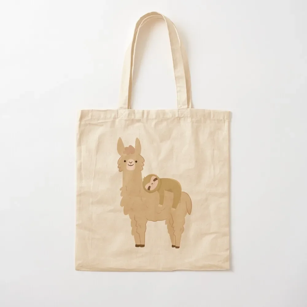 

Adorable Sloth Relaxing on a Llama Funny Llama Sloth Tote Bag shopping bag large tote bag Lady bags Gift bags Canvas Tote