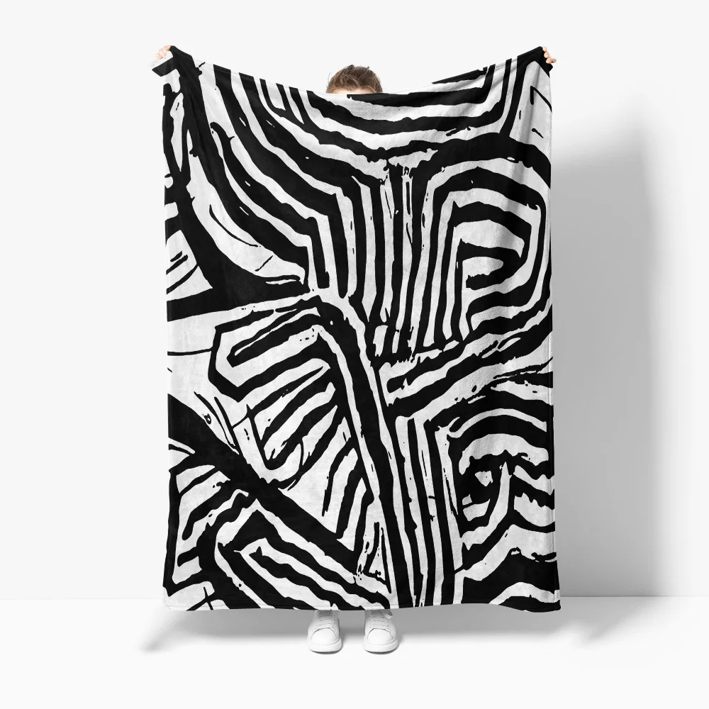 

Striped Blanket Cozy Sofa Bed Throw Decorative Bedding for Living Room Bedroom Kids Gift