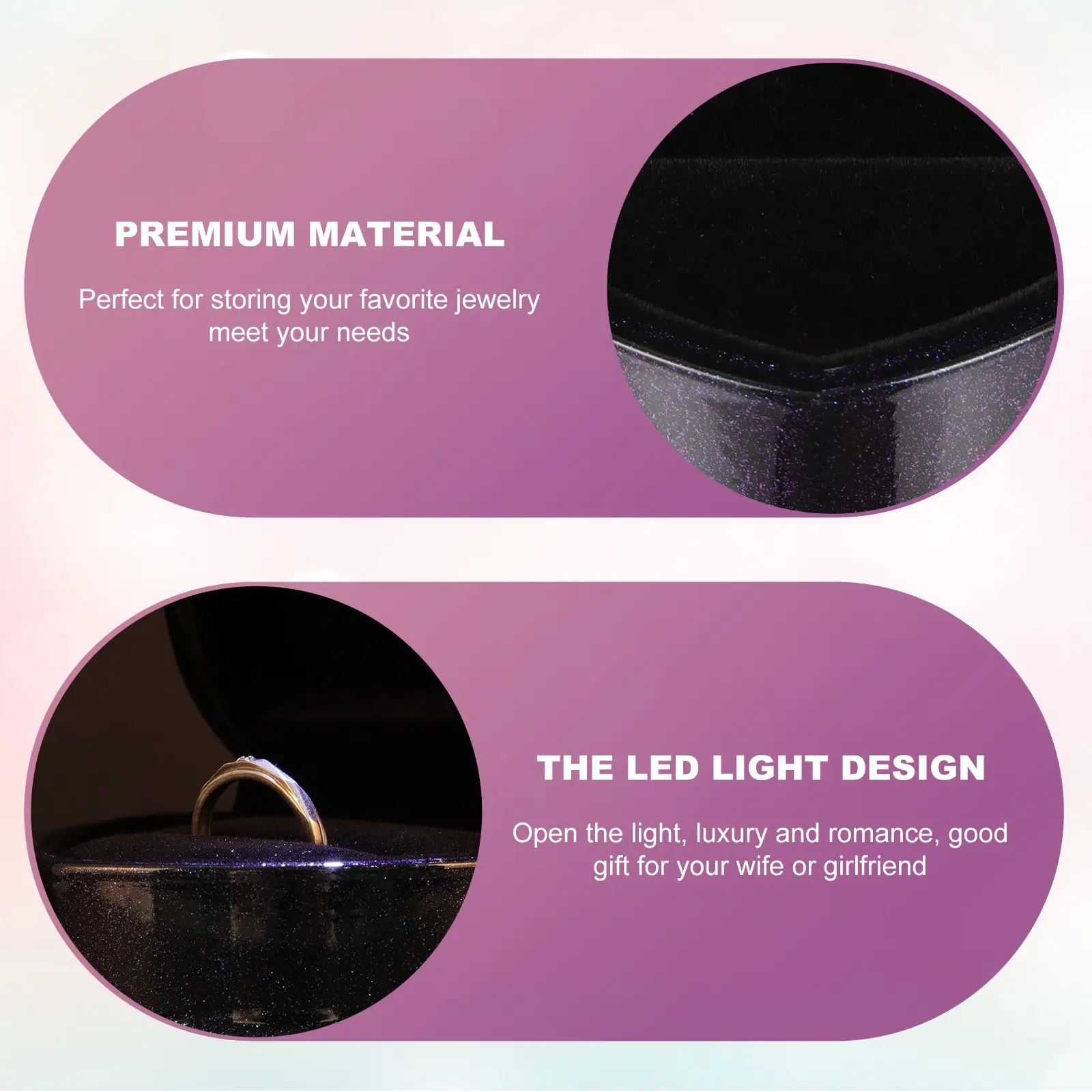 LED Jewelry Box Premium ABS Material Storage Case for Necklace Earrings Practical Design Gift Jewelry Packaging Display Tool