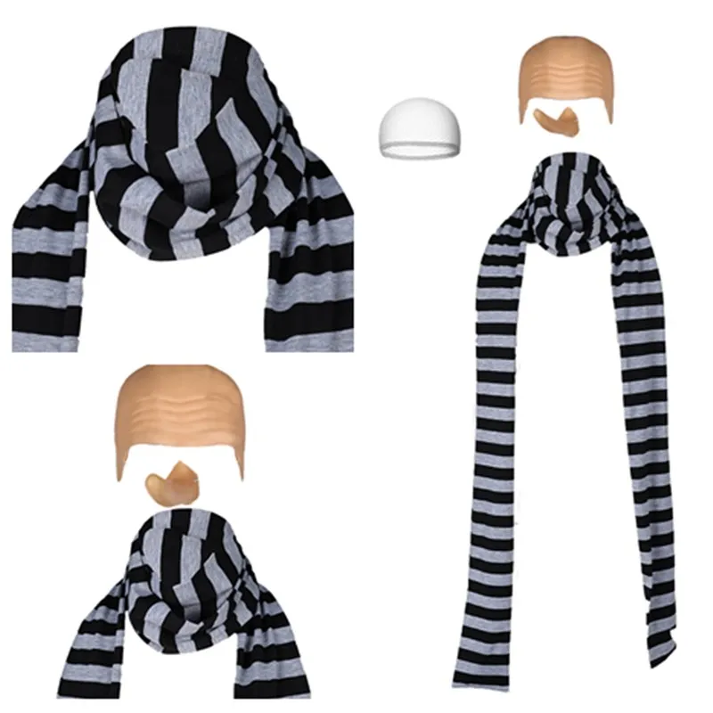 Cartoon Fantasy Gru Cosplay Scarf Headwear Nose Hairnet Scarfs Adult Men Halloween Carnival Party Costume Accessories Prop