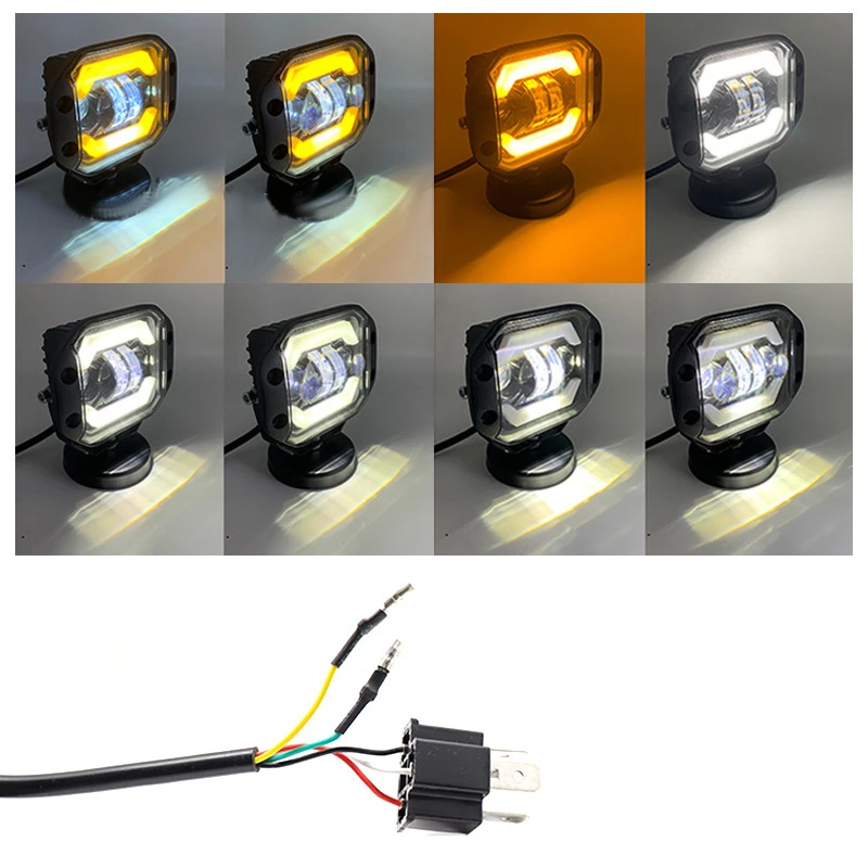 New model spotlight with dual light lenses, automotive LED working light, integrated front and rear external headlights