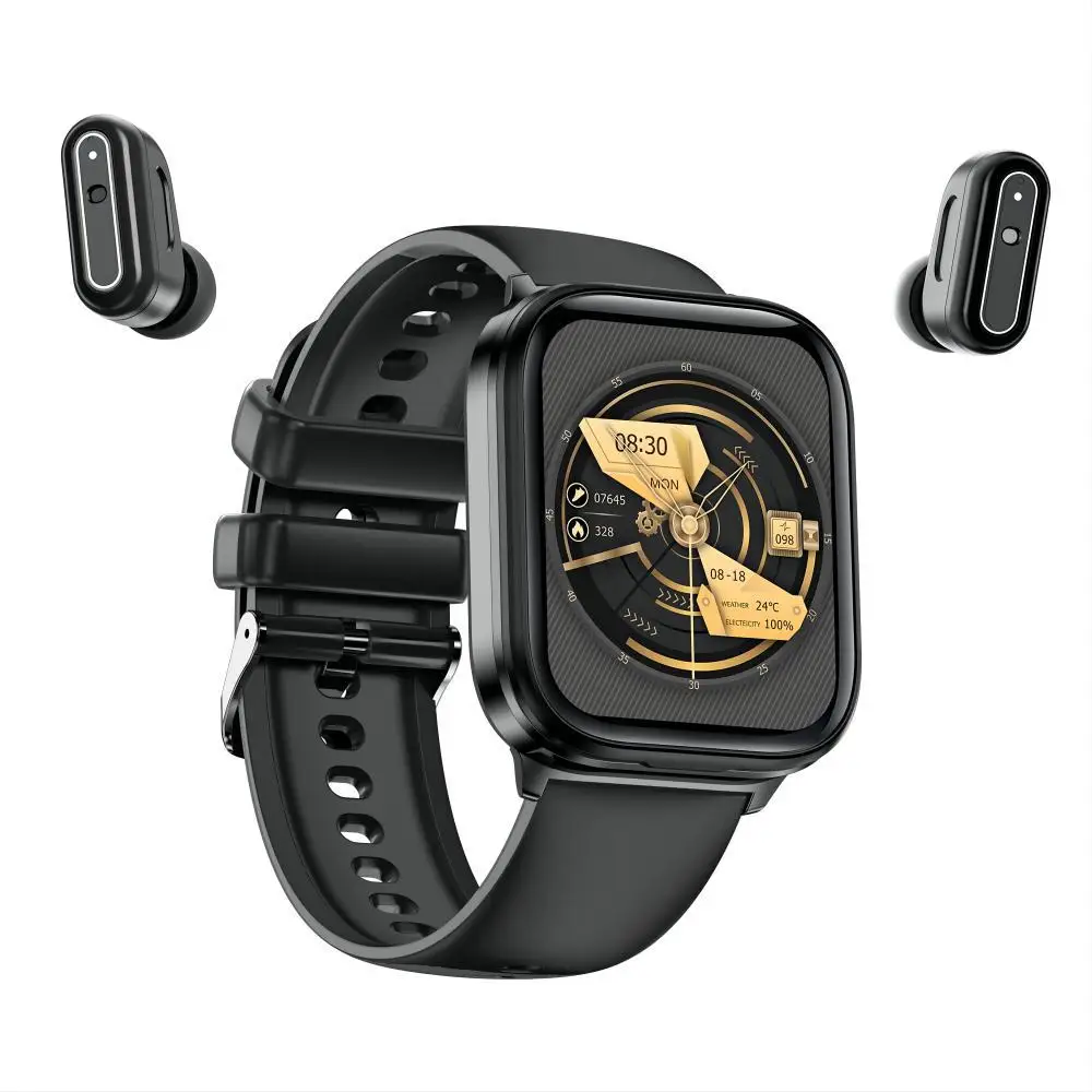 

1.85" HD Screen 2 IN 1 TWS Earbuds SmartWatch Slim Light Body Bluetooth Call Health Monitor Sports Fitness tracker Outdoor Watch