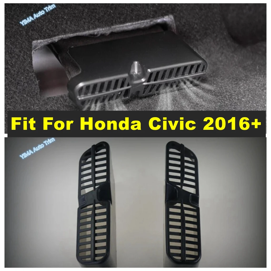 2pcs Car Seat Under Heat Floor Air Conditioning AC Vent Outlet Dust Plug Plastic Accessories Cover For Honda Civic 2016 - 2020