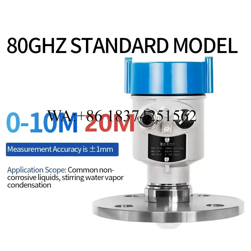 Wmwmnu for Radar Level Sensor 0-10m 0-25m DC24V with 4-20mA Hart DN80 Radar Level Meter for Water Liquid Oil Tank Level