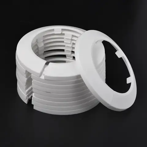2/4/10pcs 12mm-114mm Pipe Cover Decoration PP Plastic Escutcheon Buckle Type Water Pipe Drain Line Cover White