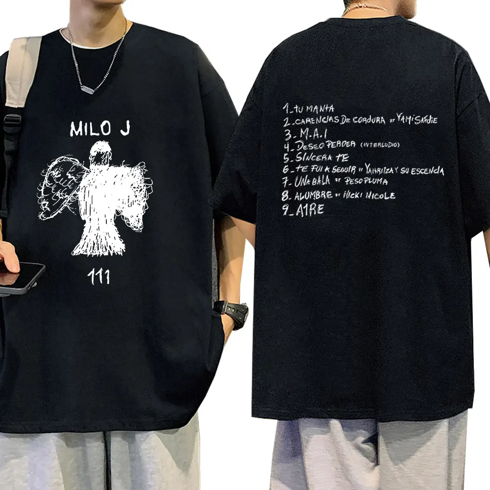 Rapper Milo J Tour T-shirt 111 Music Album T-Shirts Men Women Fashion Hip Hop Short Sleeve T Shirt Fans Gift Harajuku Streetwear