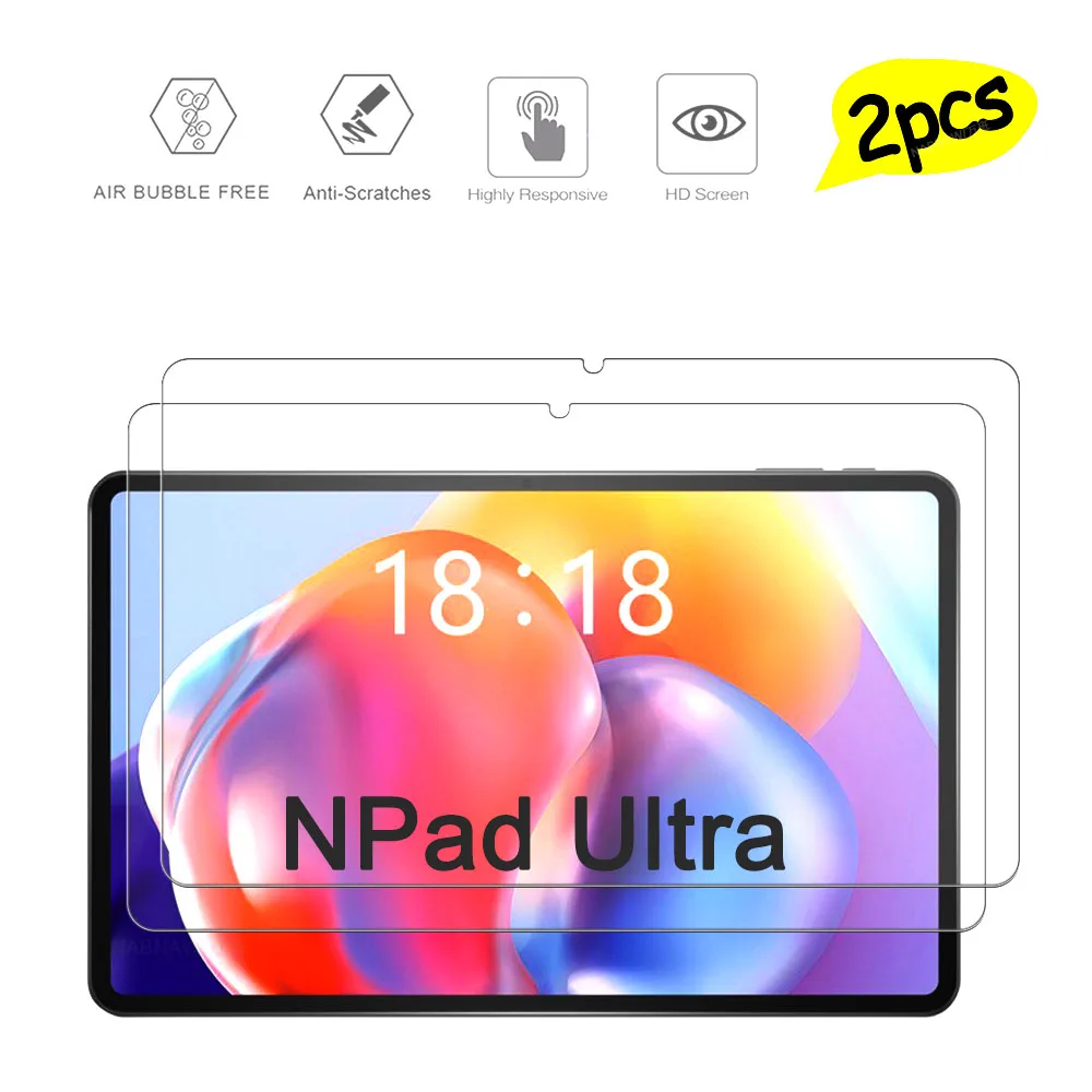 2 Pieces Transparent Hard Film Scratch Proof Screen Protector Oil Coating Tempered Glass For N-one NPad Ultra 11.97-inch