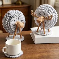1 Set Felt The Sheep High Temperature Insulated Coaster Non Slip Thicken Table Placemat Kitchen Accessories Elk Table Decor