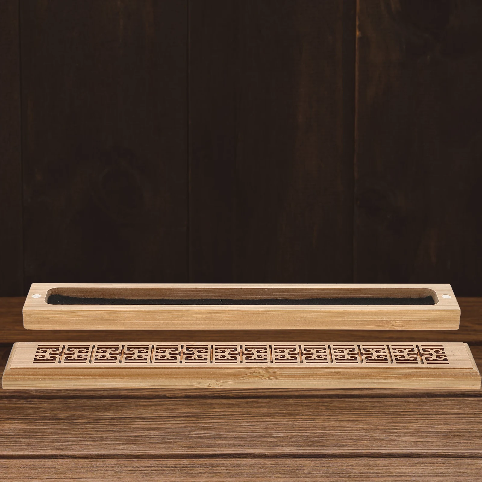 

Bamboo Premium Box Incense Stick Holder Exquisite Aroma Burner Decorative Censer Square Home nament Aromatherapy Furnace Censer