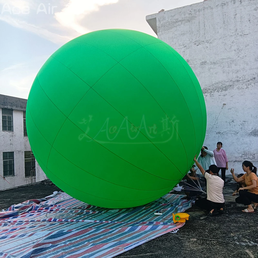 Bola redonda suspensa inflável de 4,5 m de diâmetro, bola enorme de teto para decoração ao ar livre da Ace Air Art