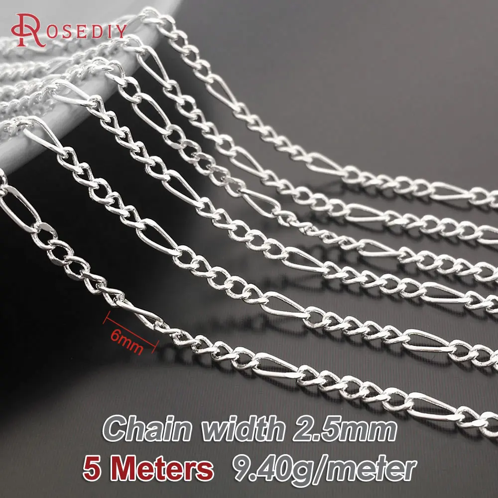 Antique Bronze Copper Chain Necklace, 5M for DIY