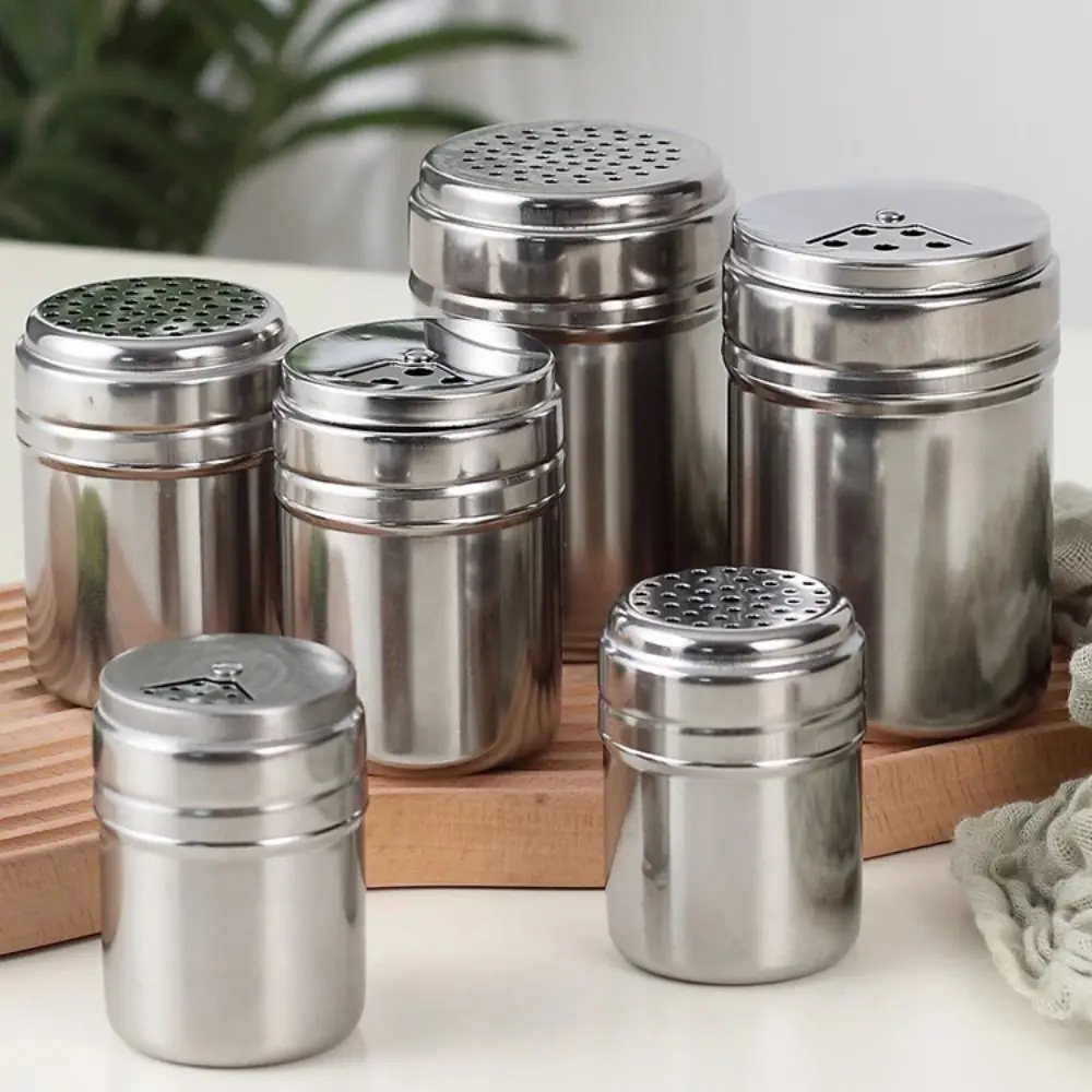 Multi-purpose Stainless Steel Seasoning Jar Salt Sugar Bottle Rotating Cover Kitchen Gadgets Spice Pepper Shaker Spice Jar