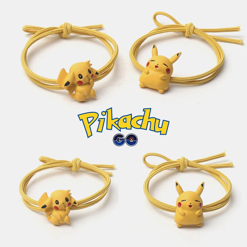 

Резинки для волос Пикачу, женские резинки для волос в стиле аниме, резиновая веревка, модные подвески для девочек с героями мультфильмов, хвостик, подвеска, детские милые аксессуары для волос