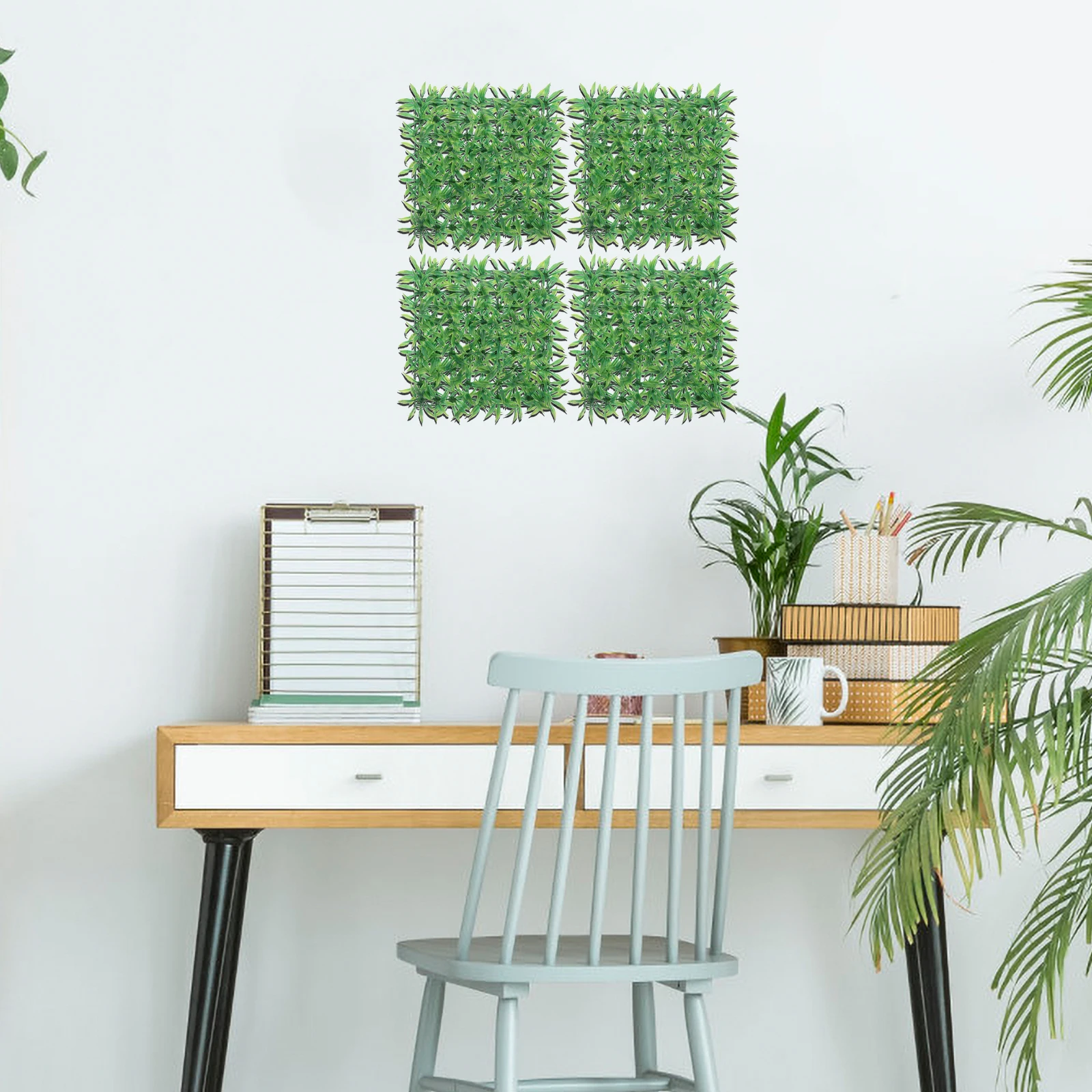 

4 Pcs Artificial Plant Wall Grass Decor for Patio Backyard PVC Privacy Enhancement Realistic Fade Resistant Installation