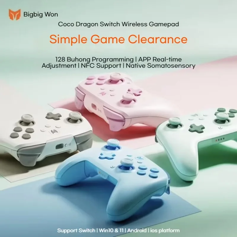 

New Bigbig Won Cocoa Dragon Dual Mode Gamepad 128 Step Macro Programming Six Axis Gyroscope Suitable For Pc Switch Iso Android